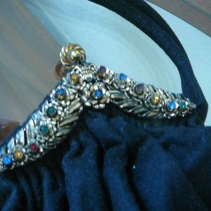 Vintage Guild Creations Wool and Rhinestone Purse
